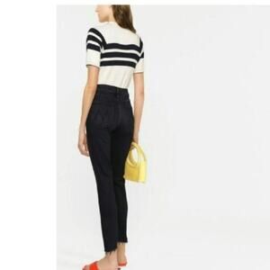 Mother Black Stunner Zip Ankle Step Fray Ladies Skinny Jeans Size 25